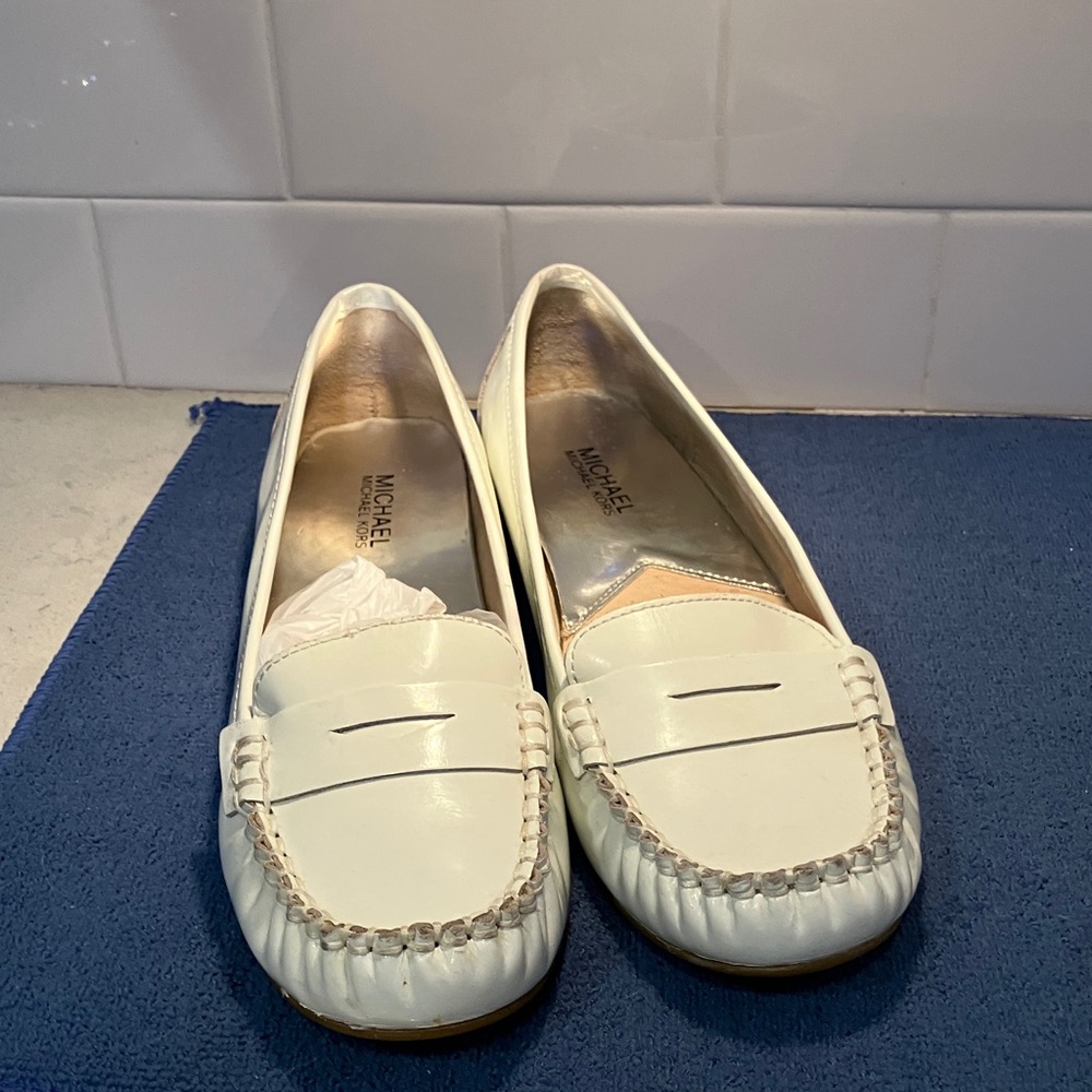 Michael Kors Cream Leather Loafers